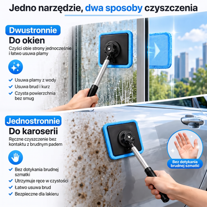 🚔Wszechstronny magnetyczny czyścik do szyb — dwustronne czyszczenie, zmywalne wkłady i zastosowanie w domu oraz samochodzie | Jeden zestaw. Czystsze szyby. Mniej wysiłku. 🚢