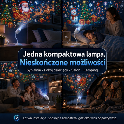 𝑺𝑪𝑵𝑫𝑹®🚢🎃 𝟓𝑫 Świąteczna Holograficzna Lampa Projektorowa | Świąteczna Edycja Ultra HD Inteligentnej Dynamicznej Wizji