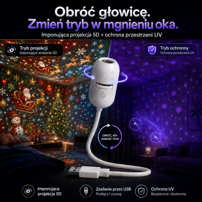 𝑺𝑪𝑵𝑫𝑹®🚢🎃 𝟓𝑫 Świąteczna Holograficzna Lampa Projektorowa | Świąteczna Edycja Ultra HD Inteligentnej Dynamicznej Wizji