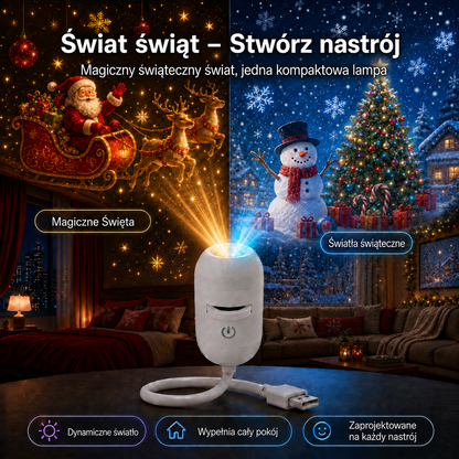 𝑺𝑪𝑵𝑫𝑹®🚢🎃 𝟓𝑫 Świąteczna Holograficzna Lampa Projektorowa | Świąteczna Edycja Ultra HD Inteligentnej Dynamicznej Wizji